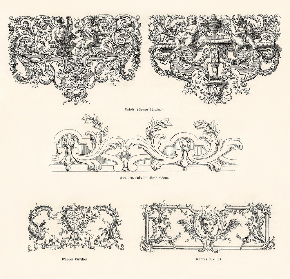 18th century ornamental designs. Digitally enhanced from our own original 1888 edition from L'ornement Polychrome by Albert…