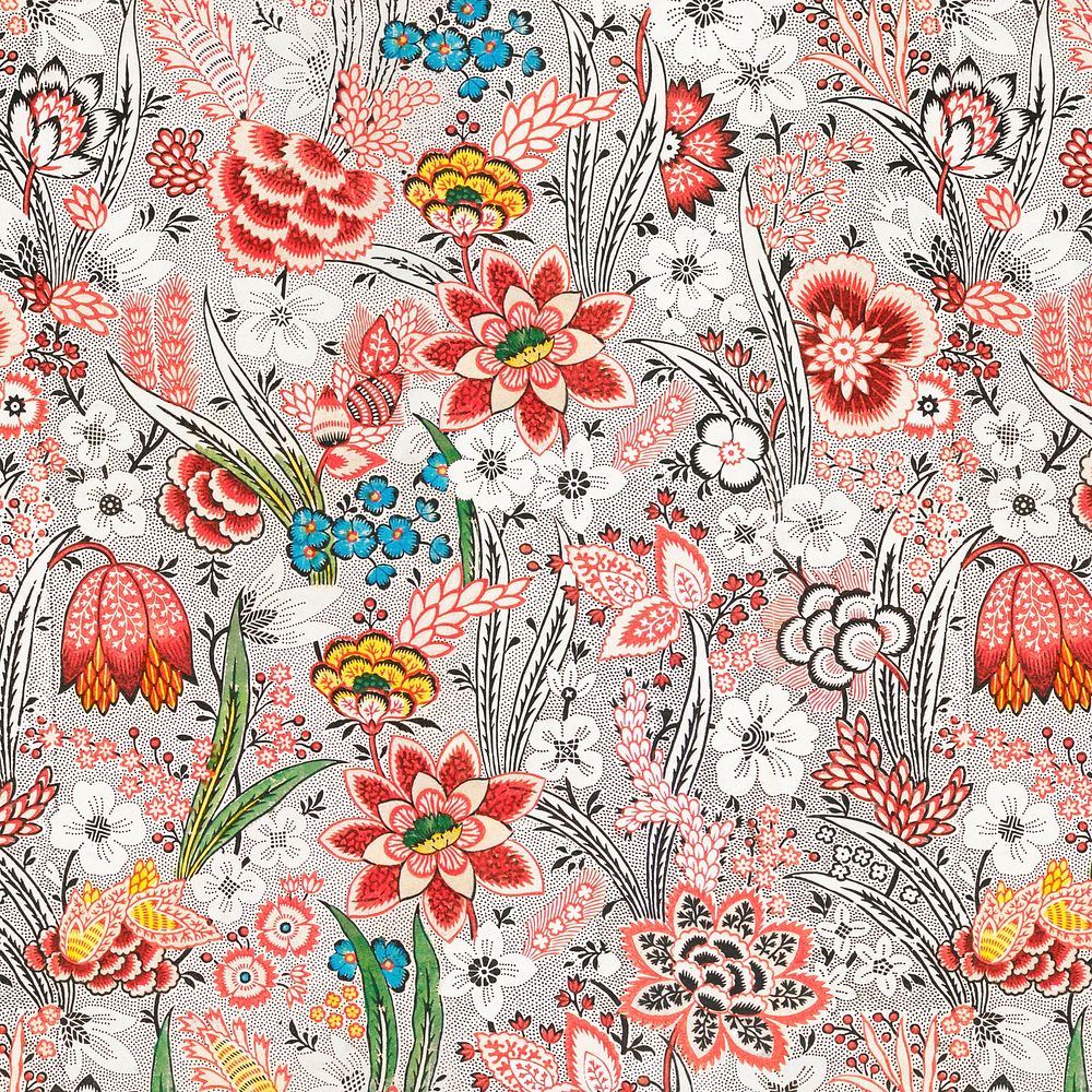 Vintage red floral pattern background image