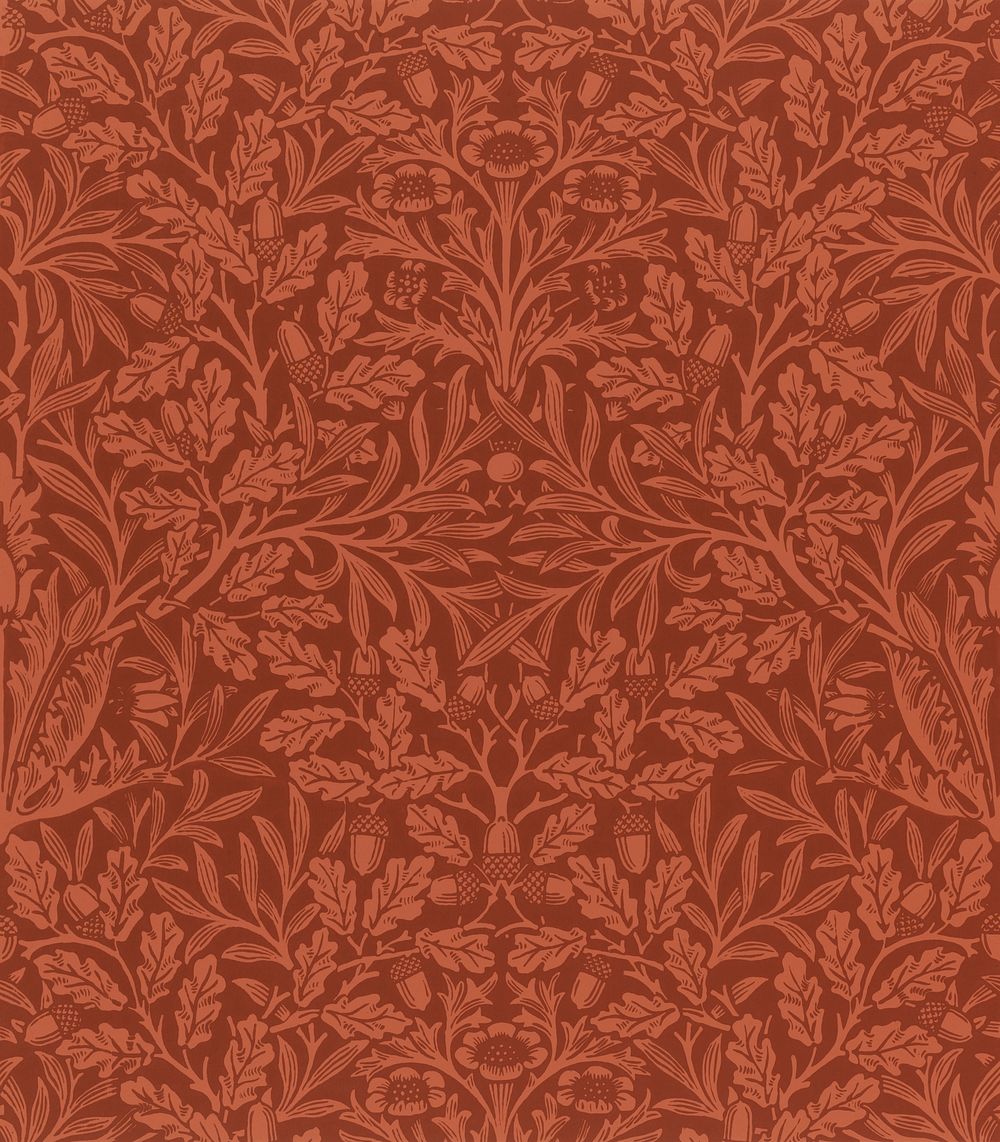 Acorns and oak leaves design (1880) wallpaper in high resolution by William Morris. Original from The Smithsonian. Digitally…