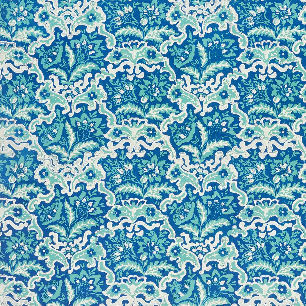Vintage blue floral pattern background image