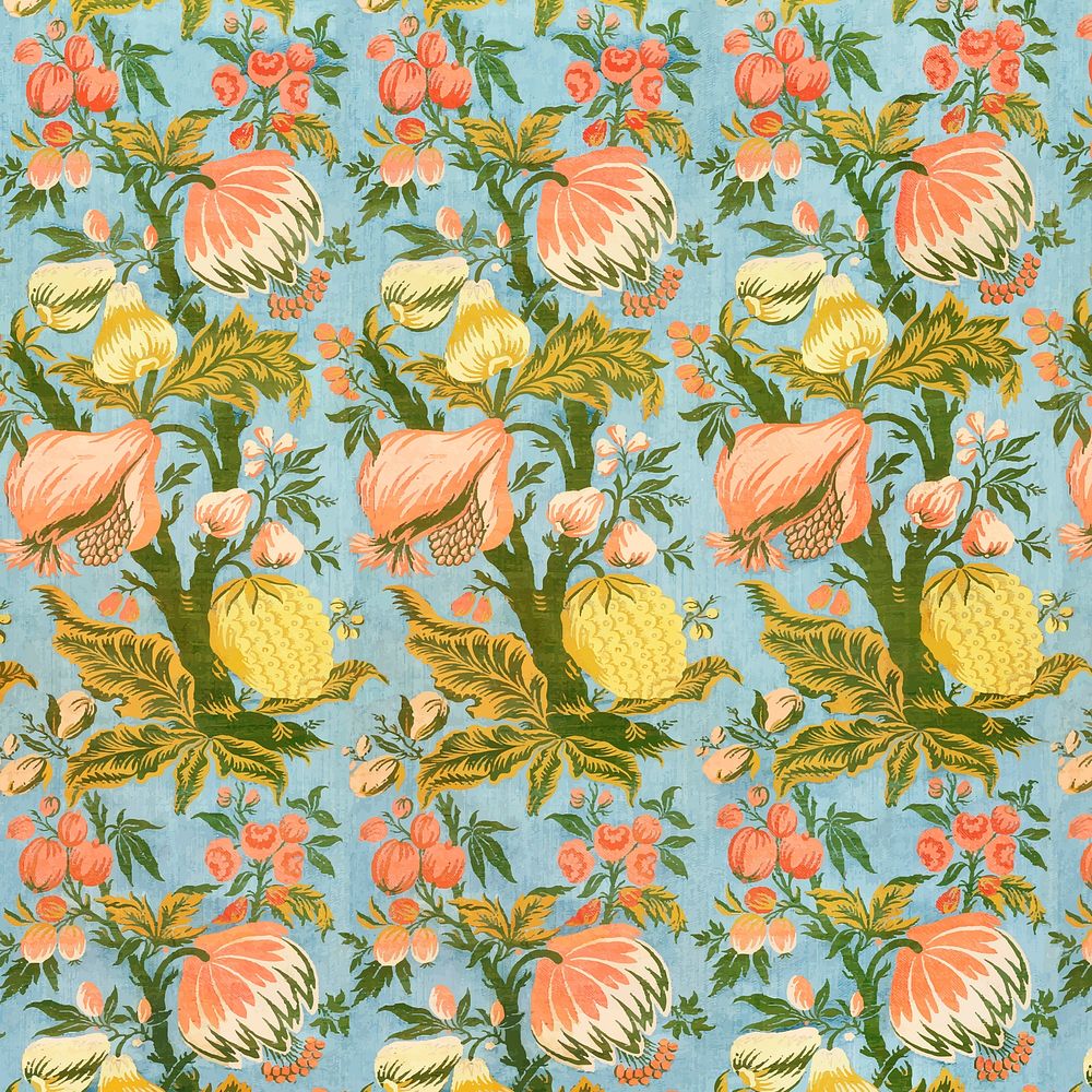 Vintage blue floral pattern background vector