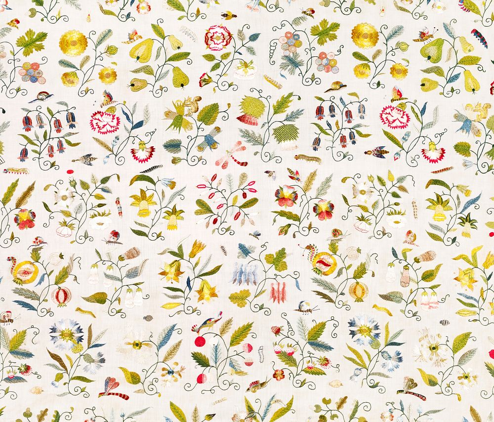 Floral embroidery pattern in high resolution from the early 17th century. Original from The Cleveland Museum of Art.…