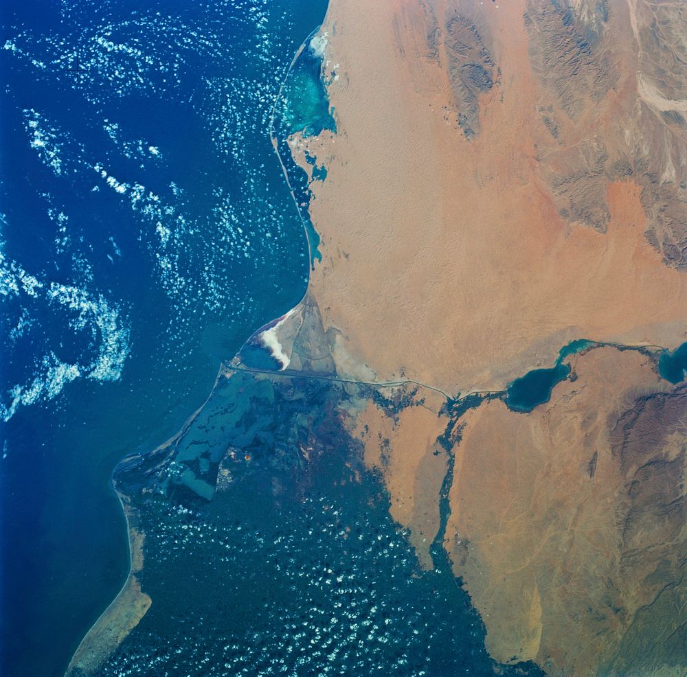 Skylab 3 Earth view of the Nile Delta, Egypt and Suez Canal. Original from NASA. Digitally enhanced by rawpixel.