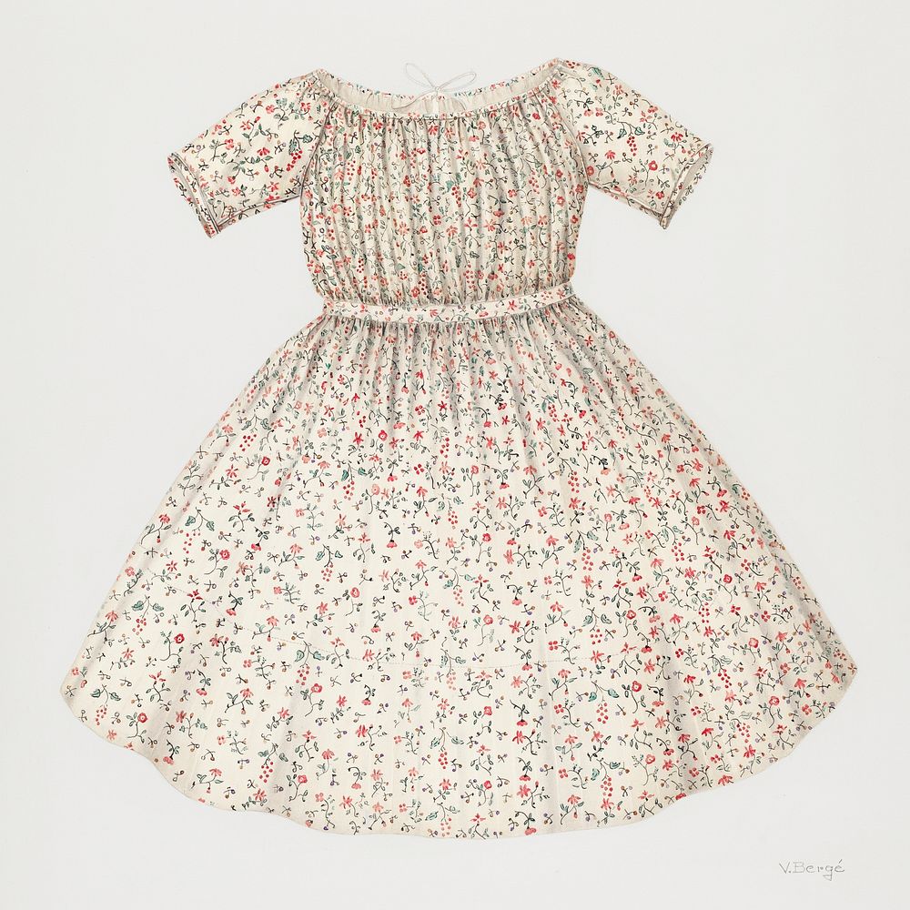 Child's Dress (1935&ndash;1942) by Virginia Berge. Original from The National Gallery of Art. Digitally enhanced by rawpixel.