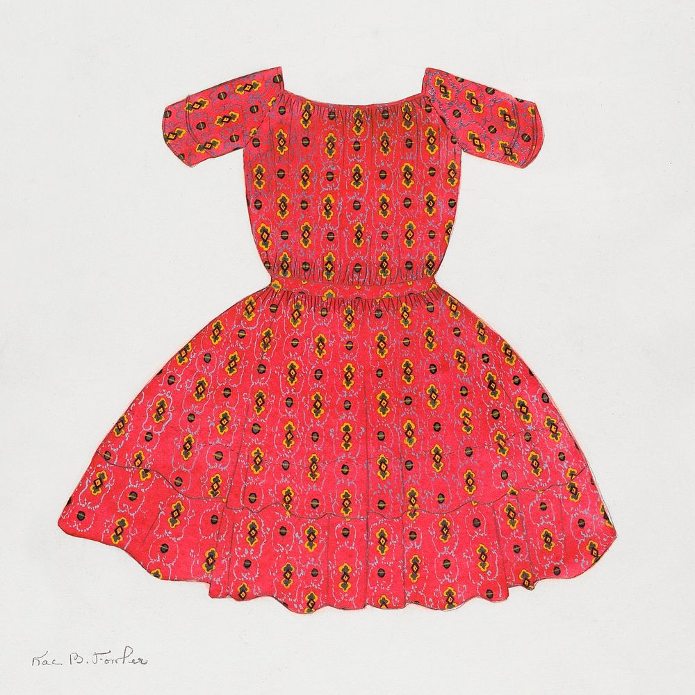 Child's Dress (ca.1936) by Catherine Fowler. Original from The National Gallery of Art. Digitally enhanced by rawpixel.