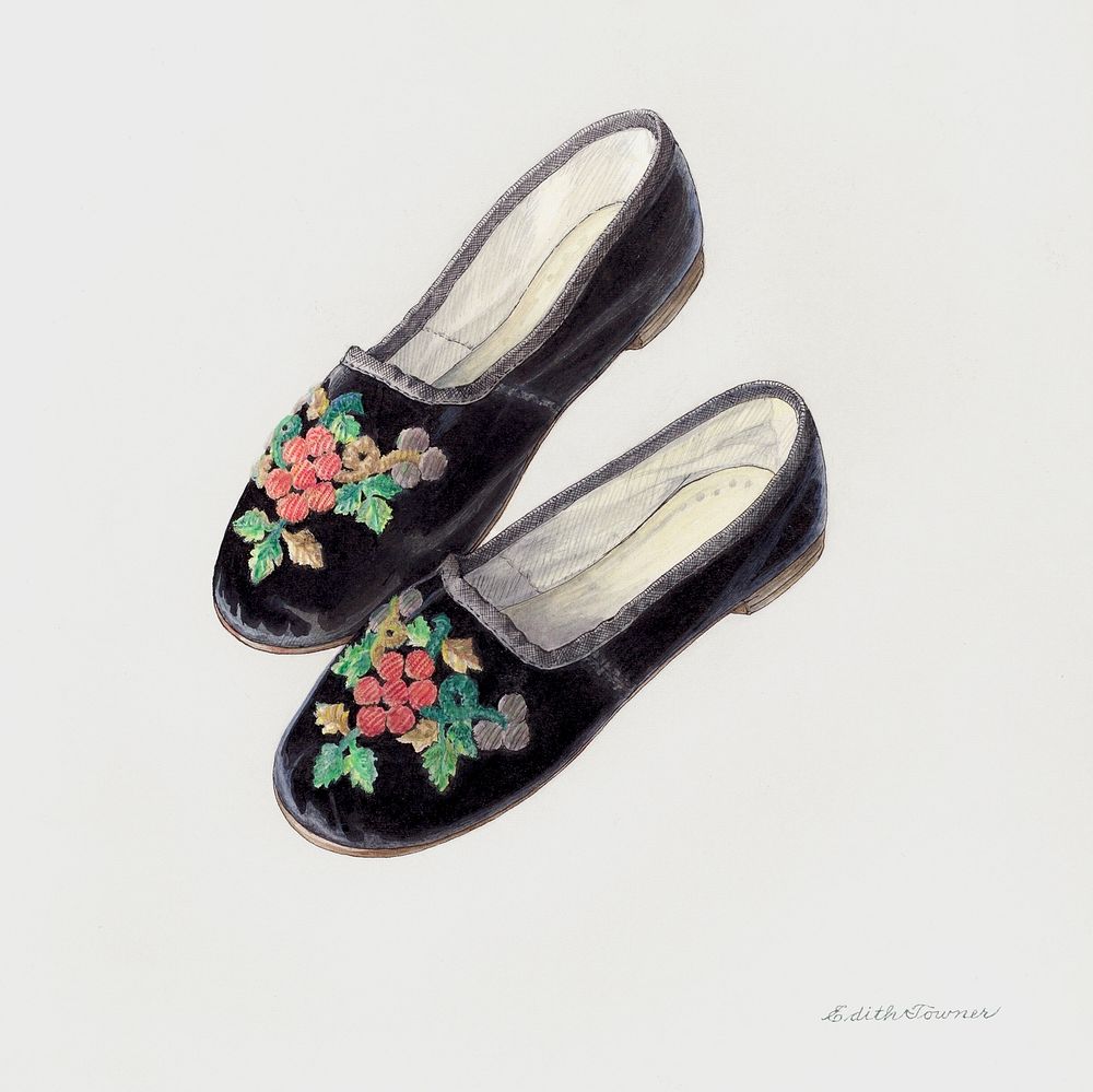 Baby Shoes (ca.1937) by Edith Towner. Original from The National Gallery of Art. Digitally enhanced by rawpixel.
