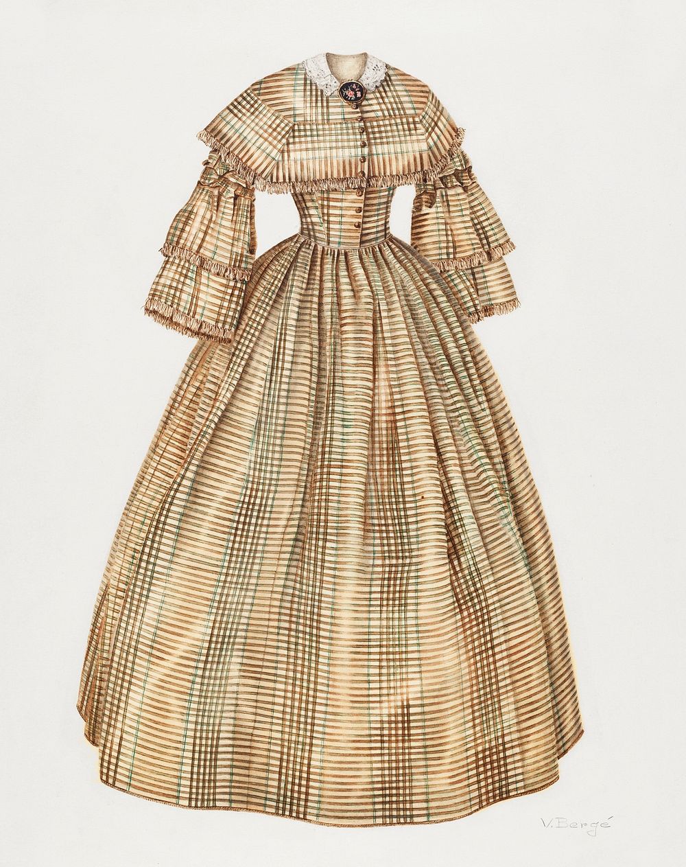 Dress (ca. 1940) by Virginia Berge. Original from The National Gallery of Art. Digitally enhanced by rawpixel.