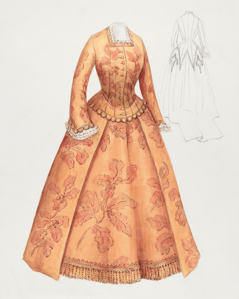 Dinner Dress (1935&ndash;1942) by Hedwig Emanuel. Original from The National Gallery of Art. Digitally enhanced by rawpixel.