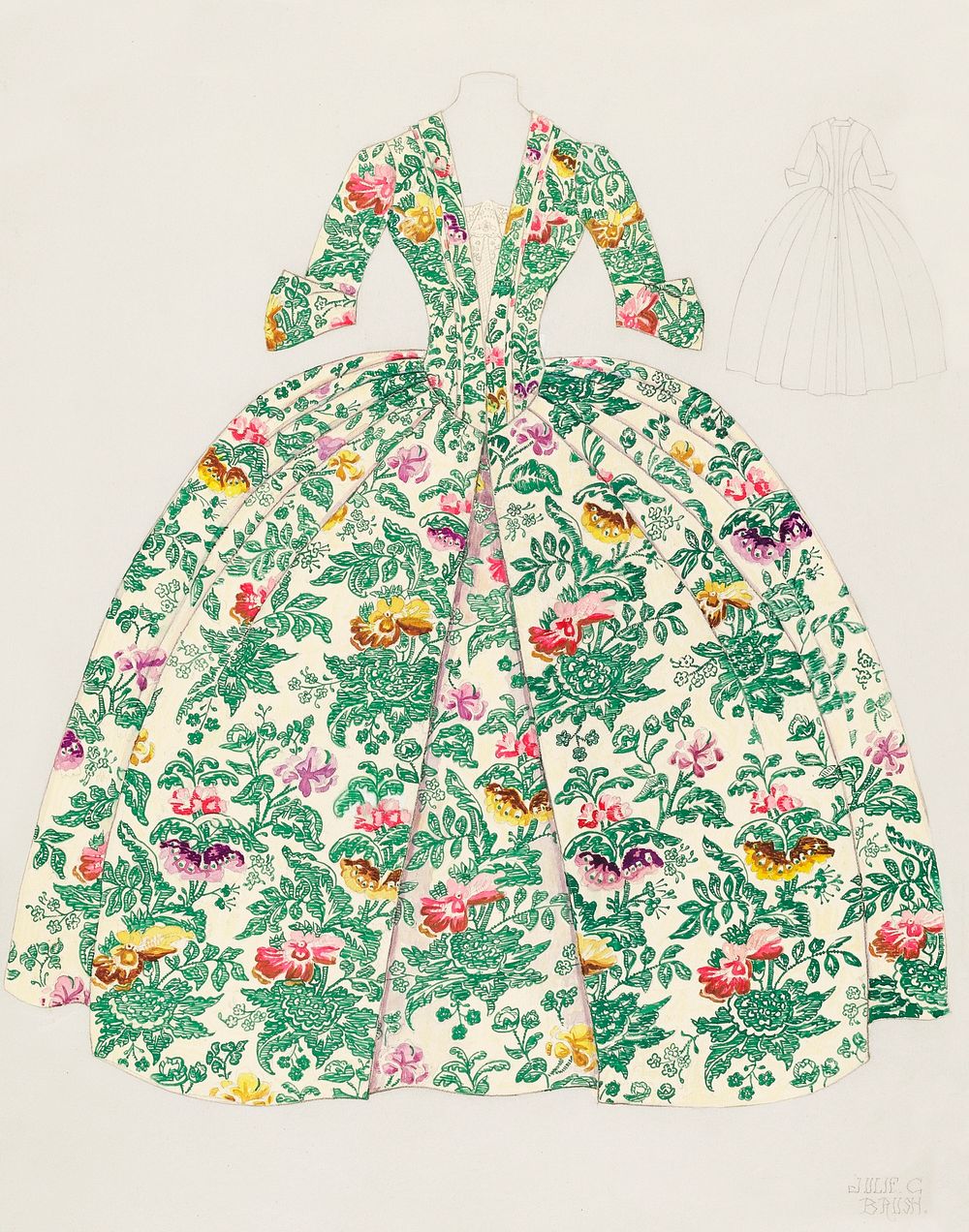 Dress (c. 1936) by Julie C. Brush. Original from The National Gallery of Art. Digitally enhanced by rawpixel.