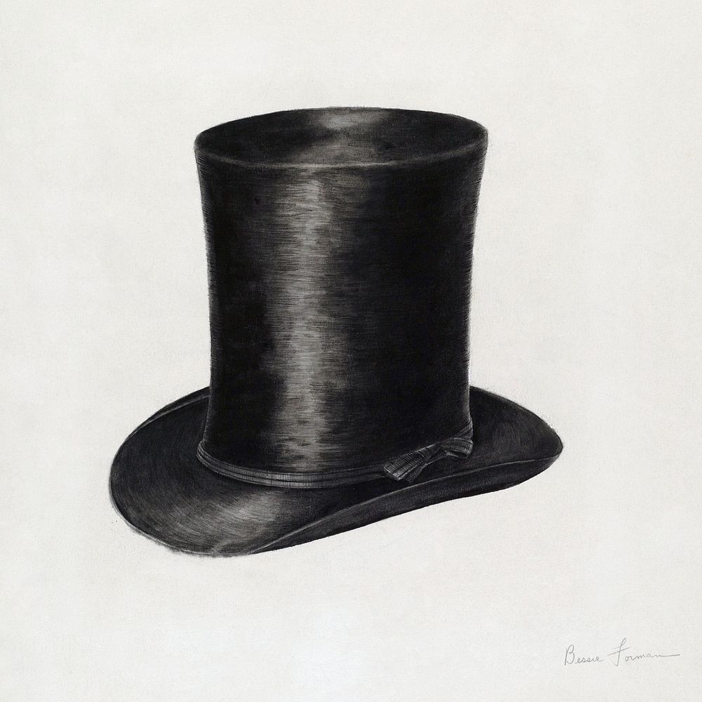 Man's Hat (c. 1935&ndash;1942) by Bessie Forman. Original from The National Gallery of Art. Digitally enhanced by rawpixel.