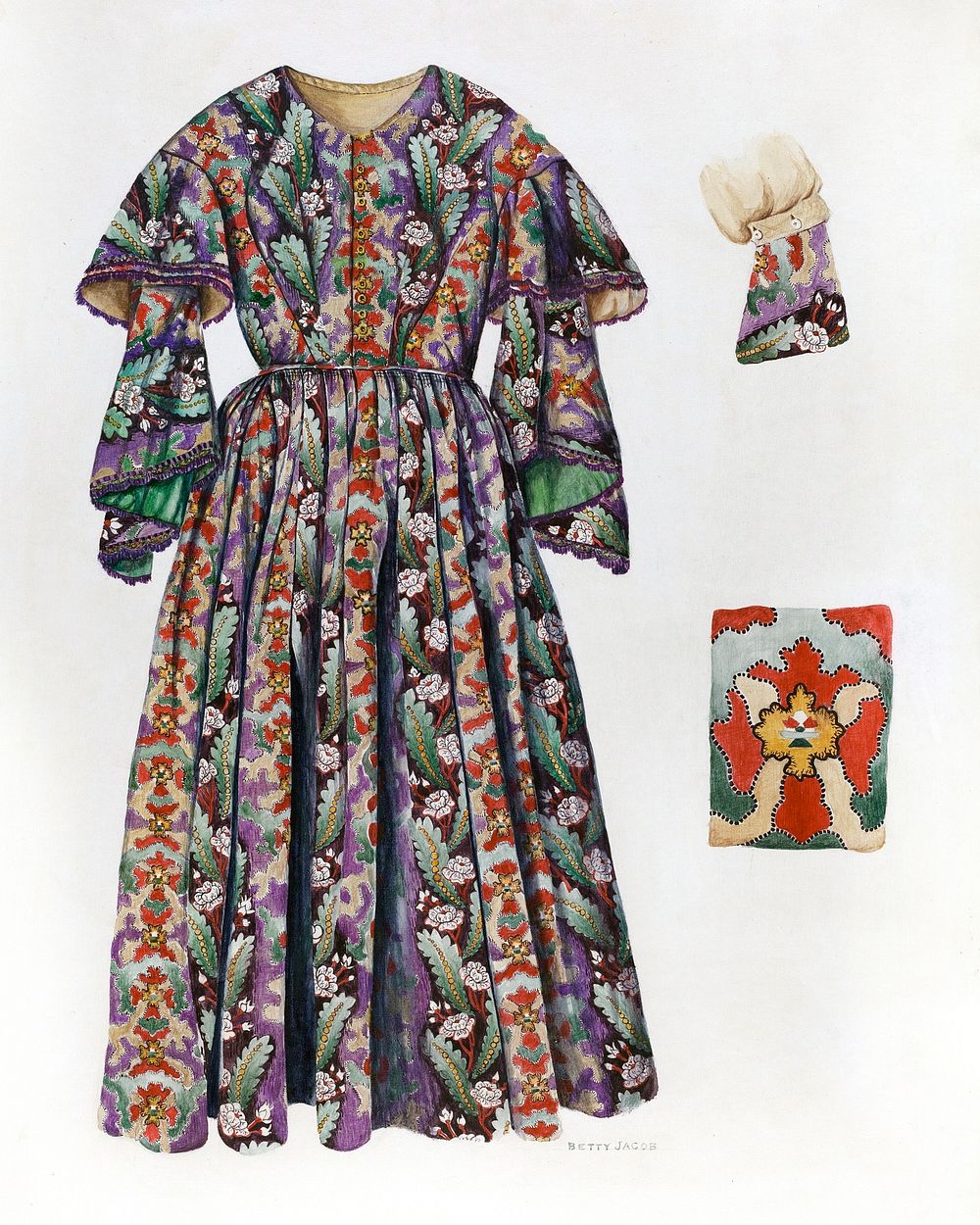 Pa. German Dress (1935&ndash;1942) by Betty Jacob. Original from The National Gallery of Art. Digitally enhanced by rawpixel.