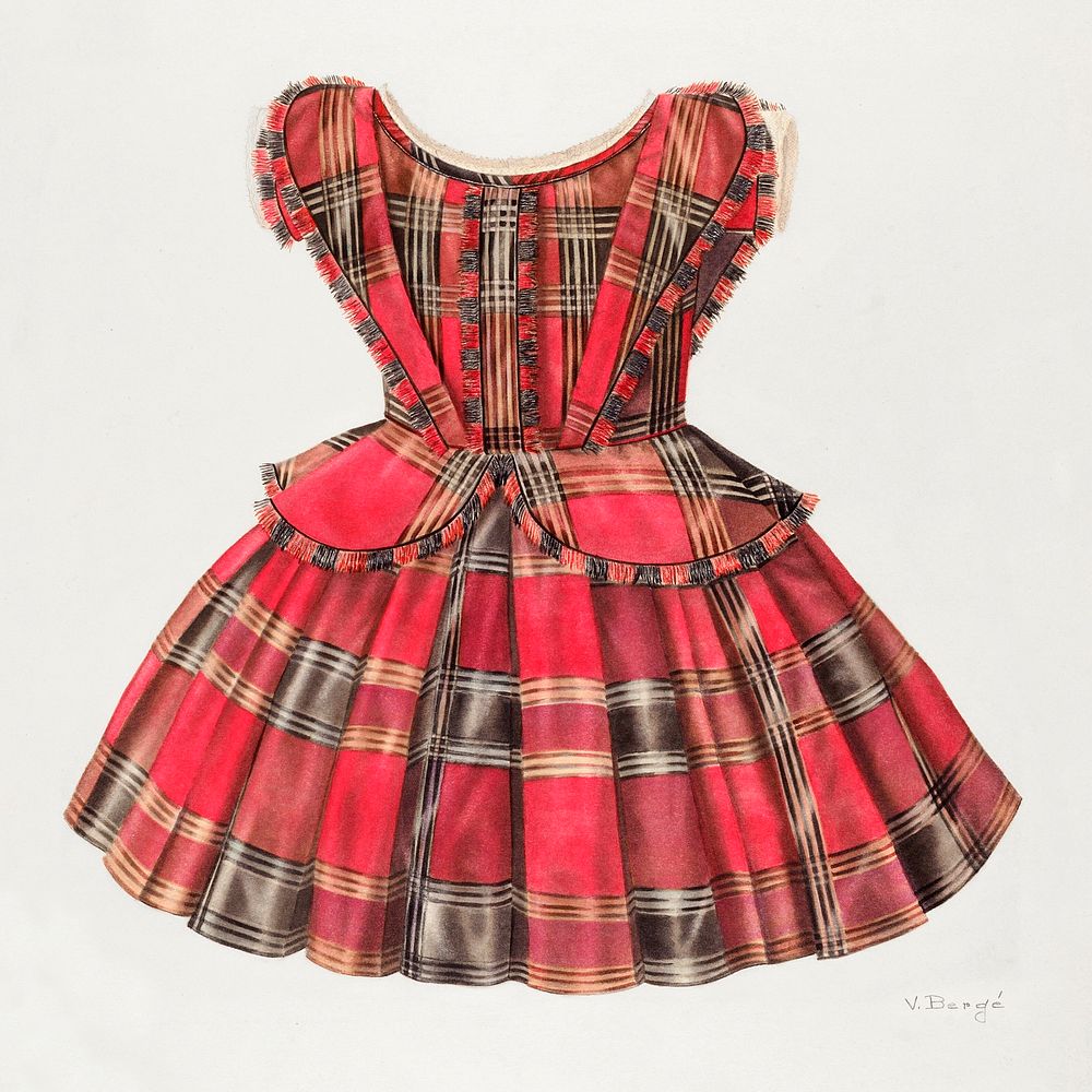 Girl's Dress (1935-1942) by Virginia Berge. Original from The National Gallery of Art. Digitally enhanced by rawpixel.