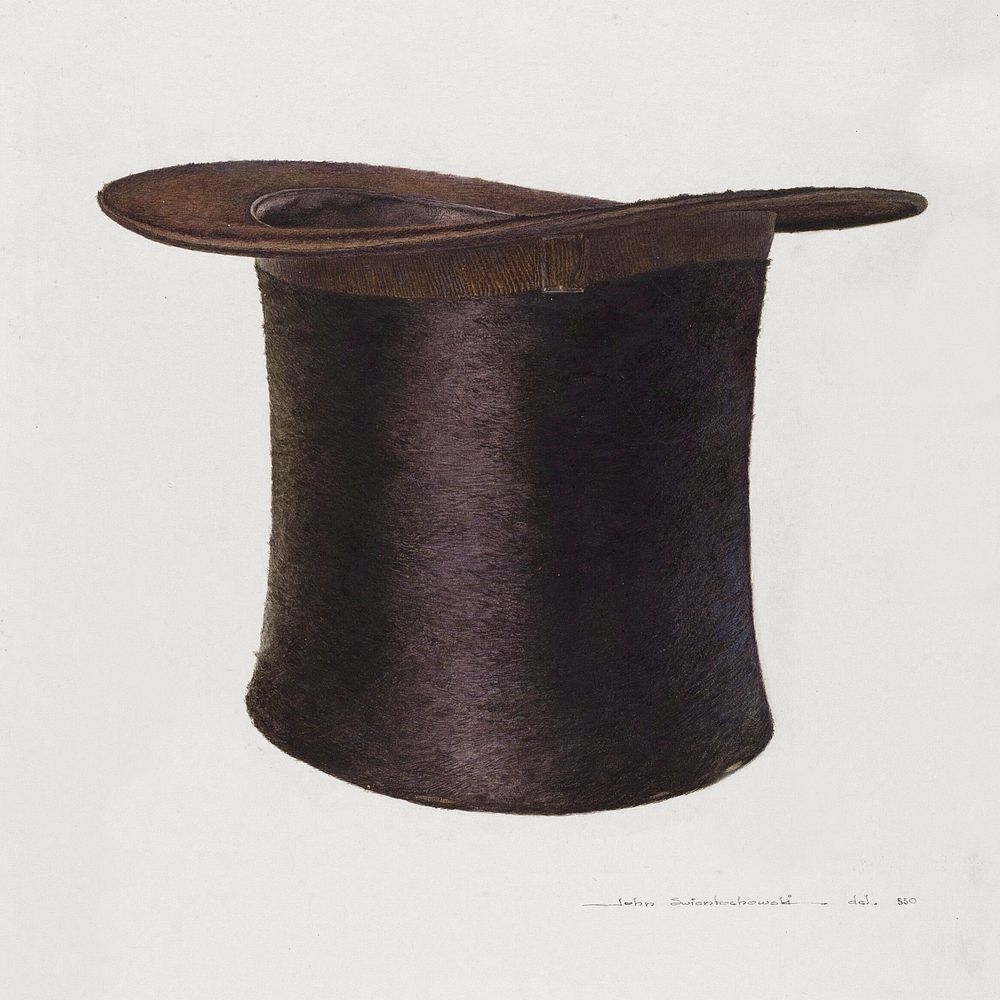 High Silk Hat (1935&ndash;1942) by John Swientochwski. Original from The National Gallery of Art. Digitally enhanced by…