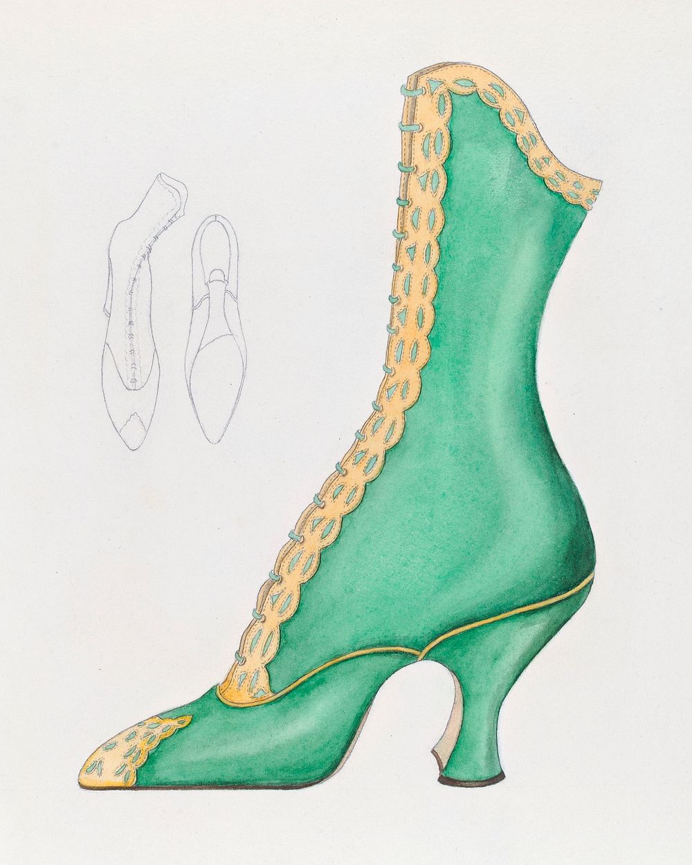Woman's Shoe (ca.1936) by Nancy Crimi. Original from The National Gallery of Art. Digitally enhanced by rawpixel.