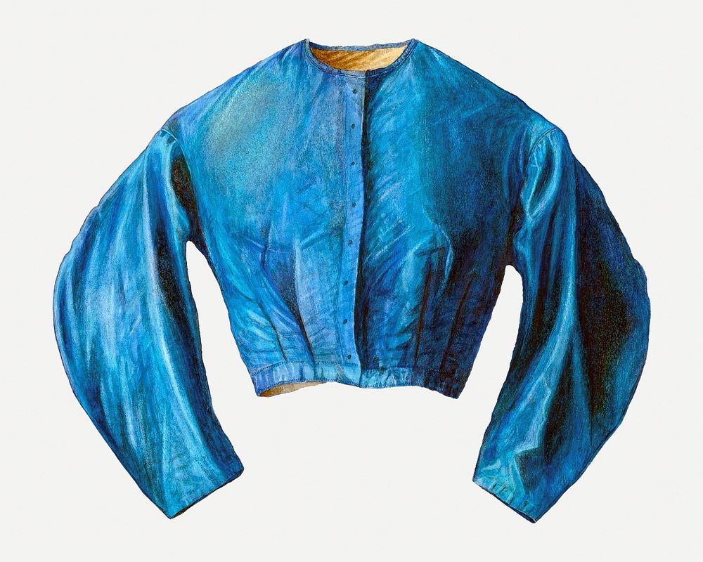 Vintage blue blouse psd, remix from artwork by Fred Hassebrock