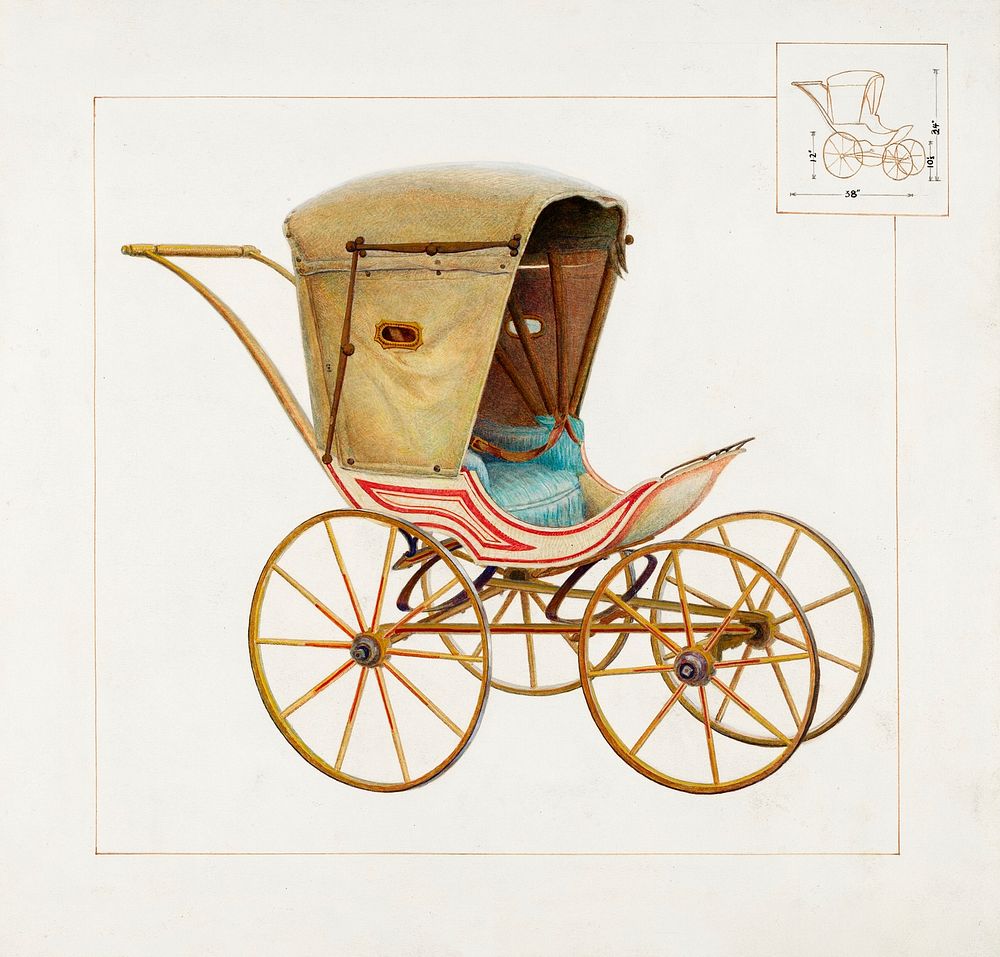 Baby Carriage (ca.1937) by Vincent P. Rosel and Gordon Saltar. Original from The National Gallery of Art. Digitally enhanced…