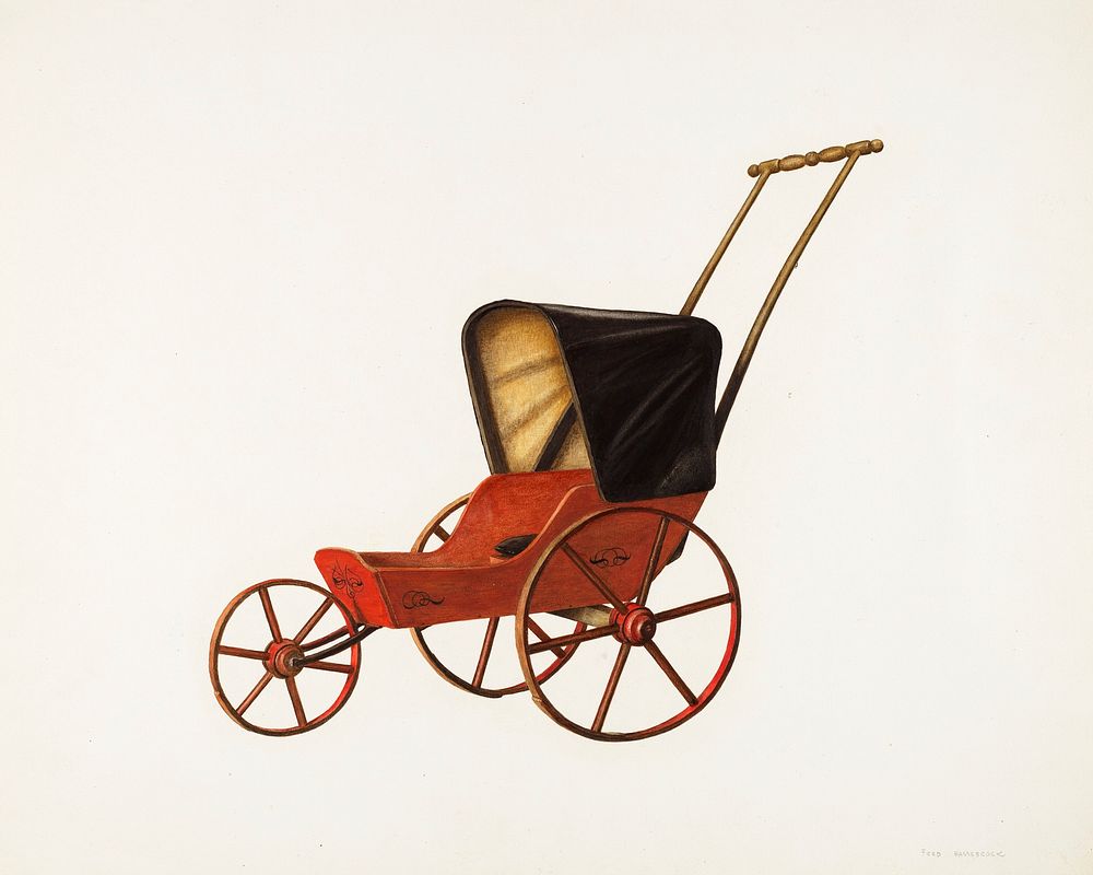 Baby Carriage (1935&ndash;1942) by Fred Hassebrock Original from The National Galley of Art. Digitally enhanced by rawpixel.