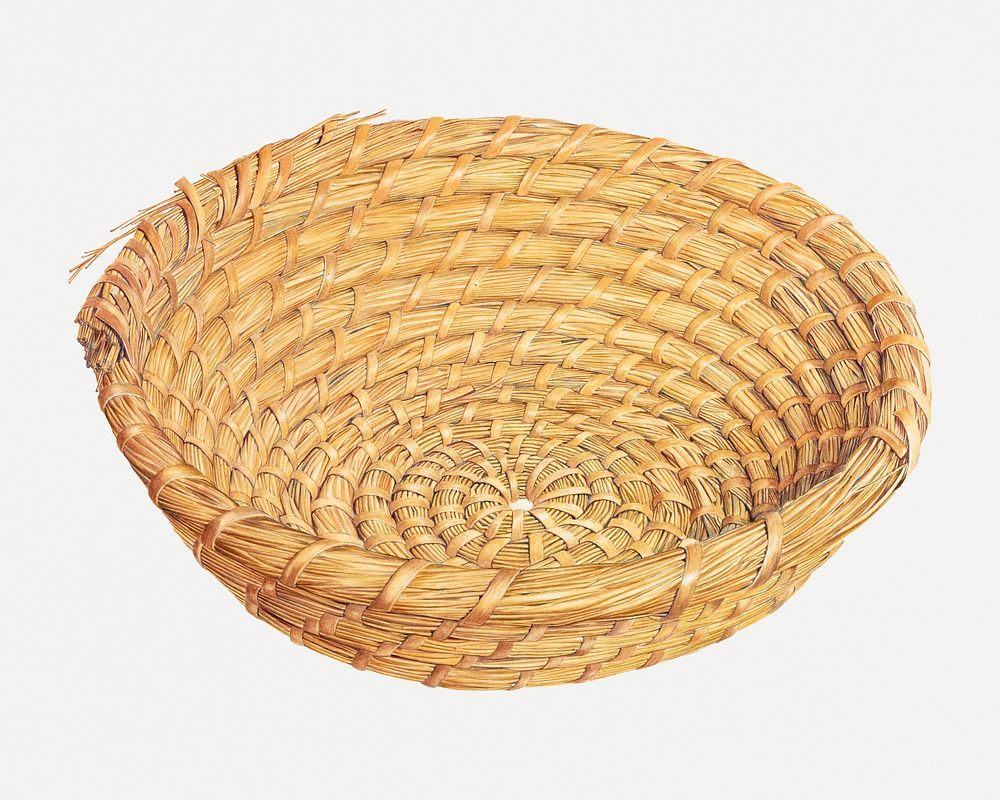Vintage bread basket psd illustration, remixed from the artwork by Frank Eiseman