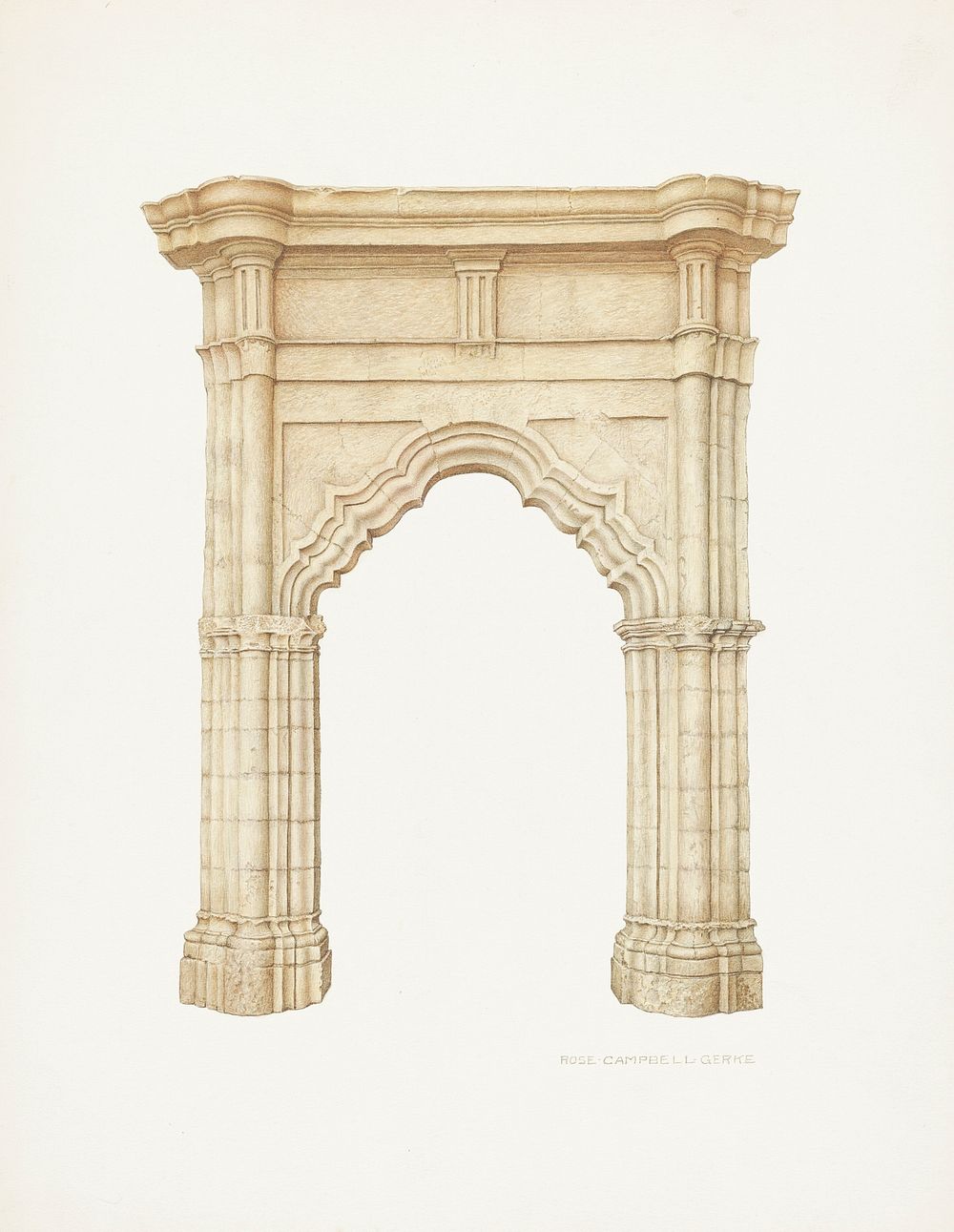 Archway (ca. 1940) by Rose Campbell&ndash;Gerke. Original from The National Gallery of Art. Digitally enhanced by rawpixel.