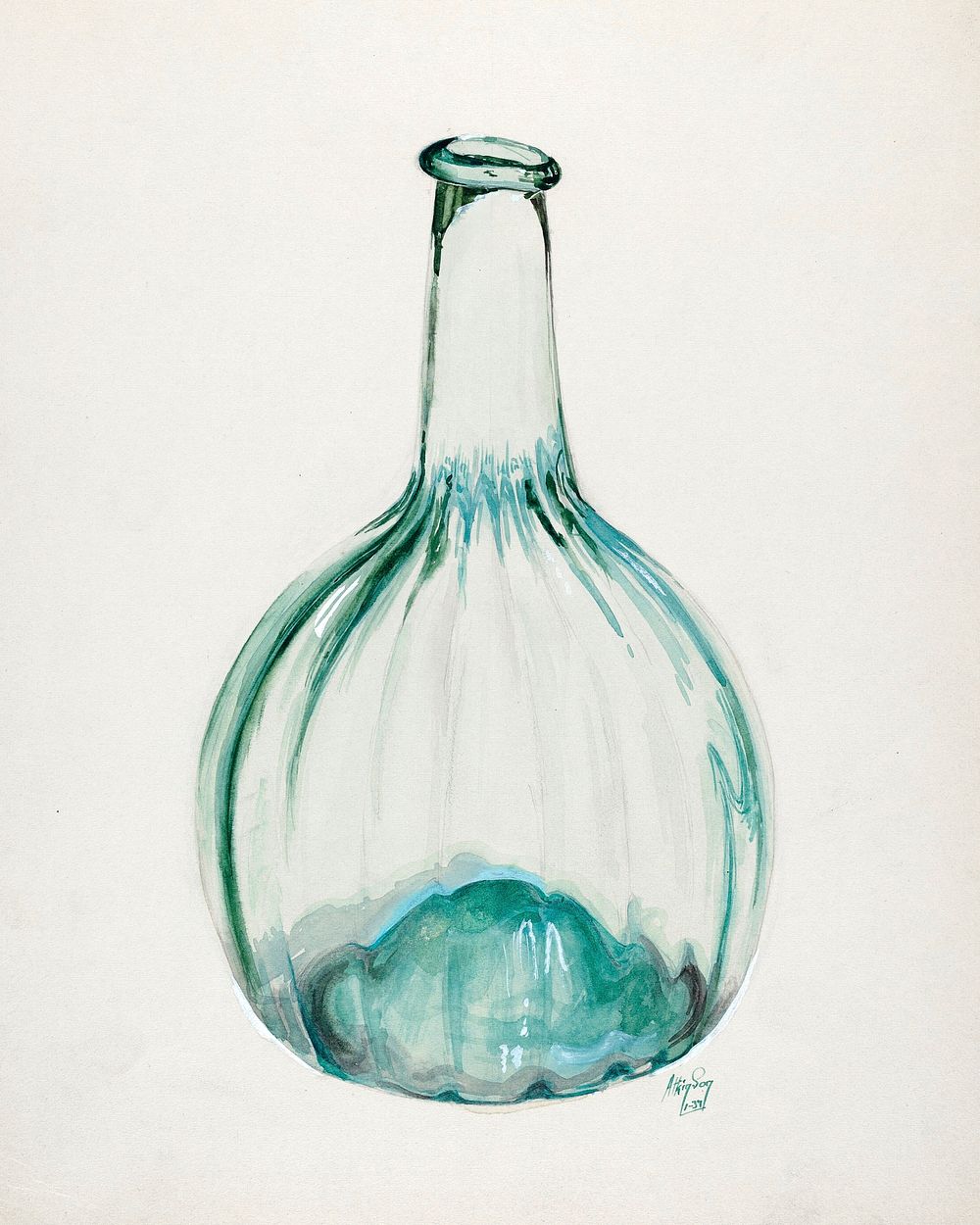 Blown Bottle (1937) by Ralph Atkinson. Original from The National Gallery of Art. Digitally enhanced by rawpixel.