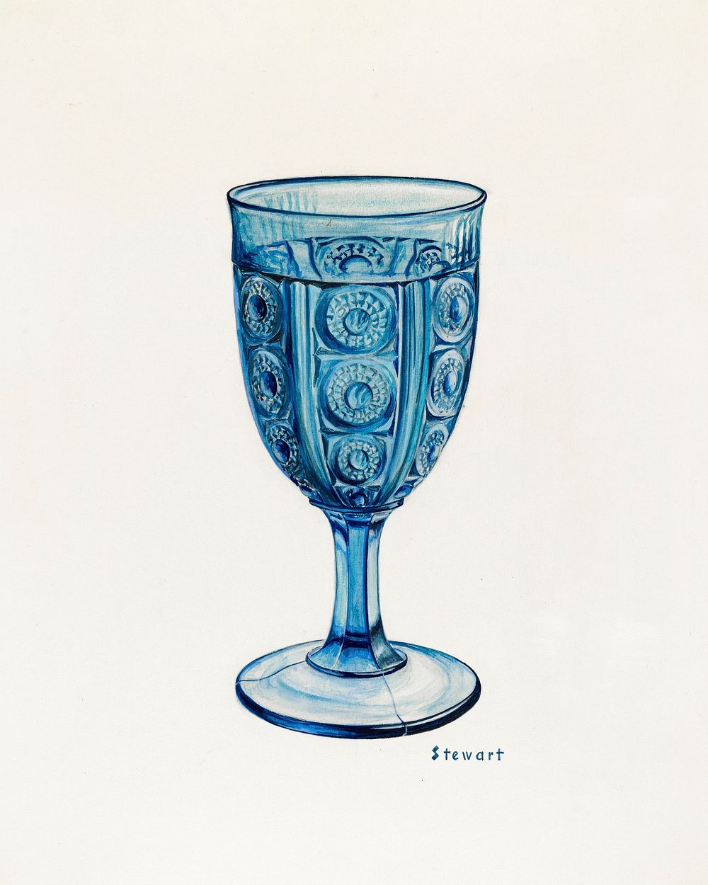 Blue Goblet (ca. 1937) by Robert Stewart. Original from The National Gallery of Art. Digitally enhanced by rawpixel.
