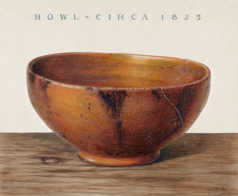 Bowl (1938) by Philip Smith. Original from The National Gallery of Art. Digitally enhanced by rawpixel.