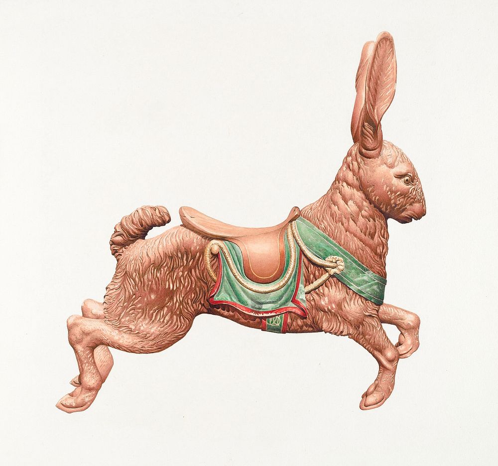 Carousel Rabbit (c. 1939) by Robert Pohle. Original from The National Gallery of Art. Digitally enhanced by rawpixel.