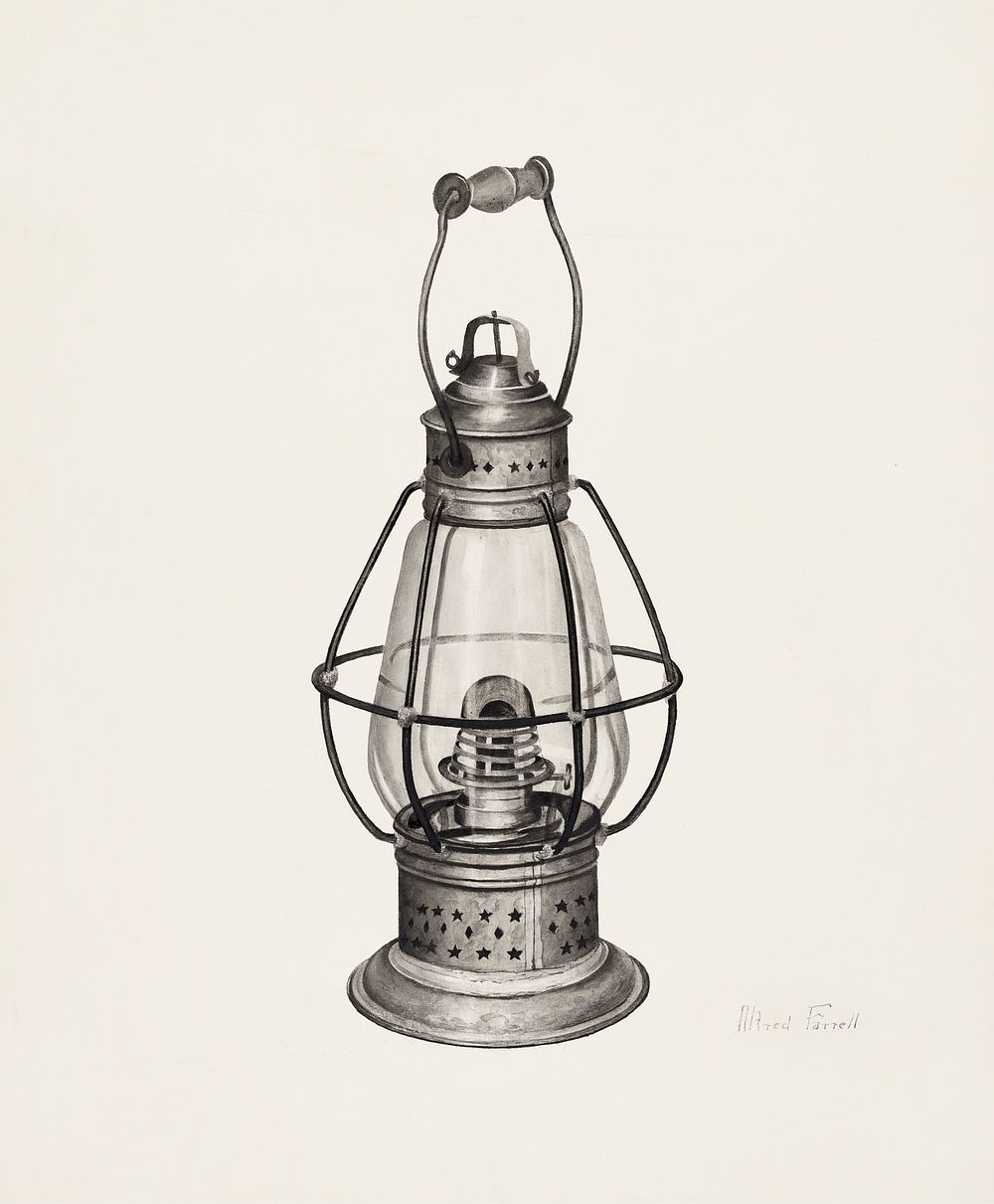 Coal Oil Lantern (ca. 1939) by Alfred Farrell. Original from The National Gallery of Art. Digitally enhanced by rawpixel.