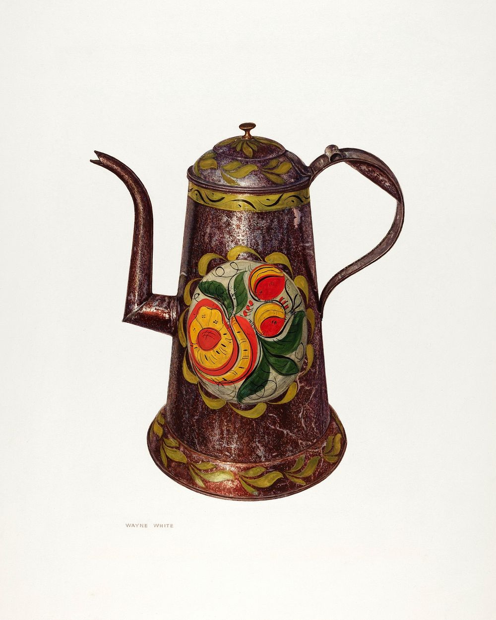 Coffee Pot (ca. 1940) by Wayne White. Original from The National Gallery of Art. Digitally enhanced by rawpixel.
