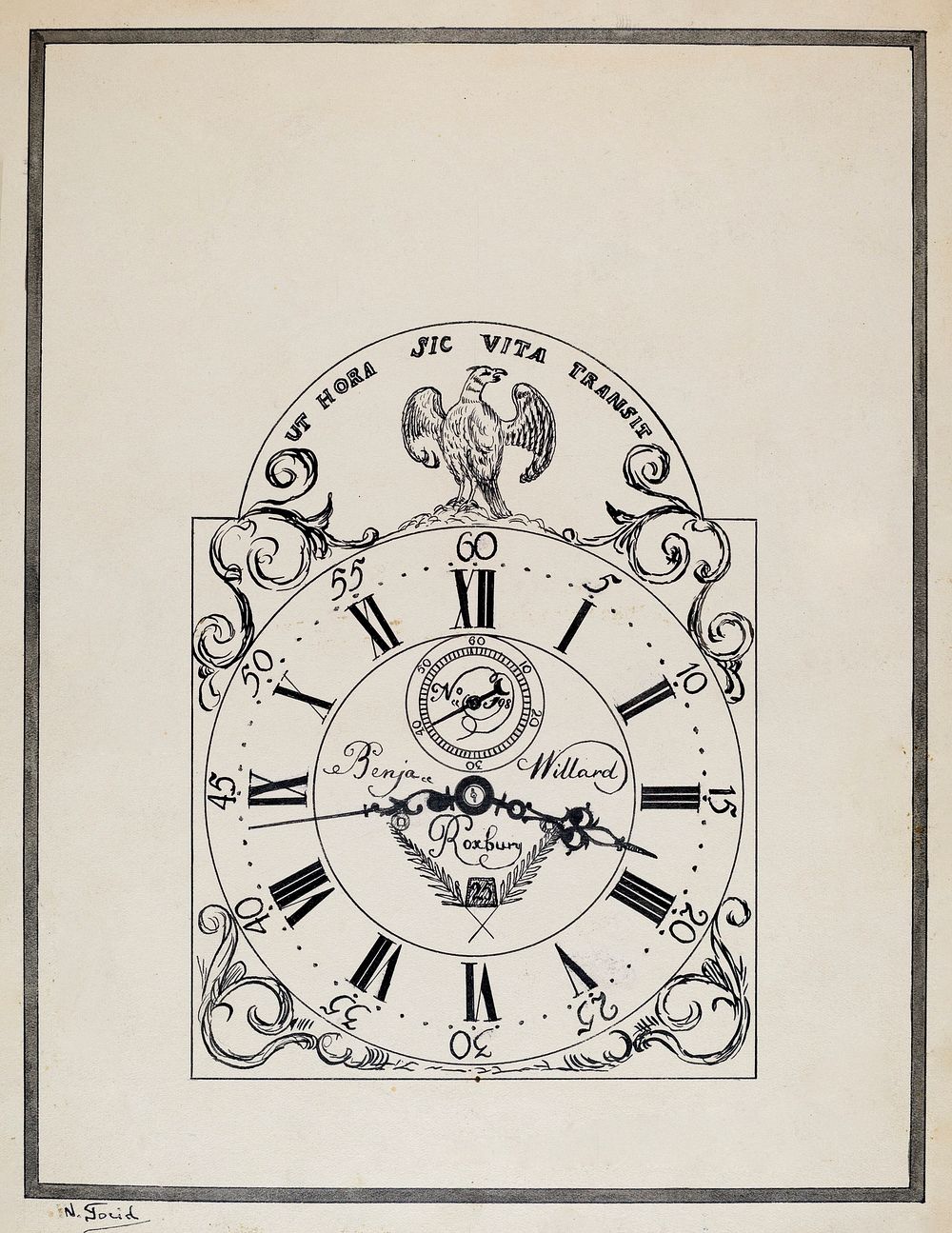 Clock (ca.1938) by Nicholas Gorid. Original from The National Gallery of Art. Digitally enhanced by rawpixel.