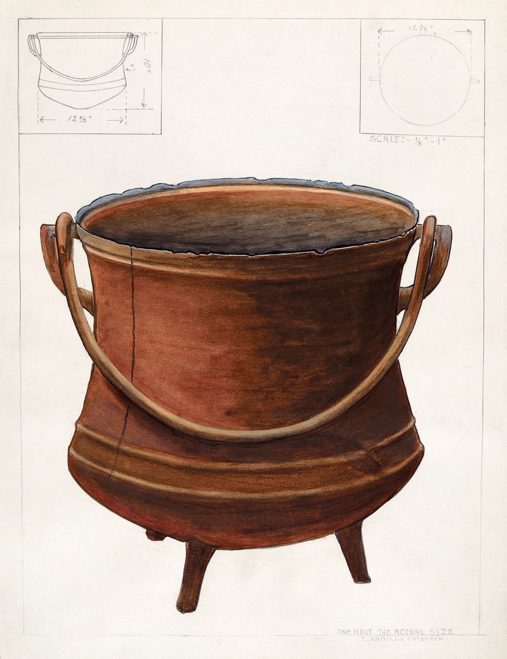 Cooking Pot (ca.1936) by Ludmilla Calderon. Original from The National Gallery of Art. Digitally enhanced by rawpixel.