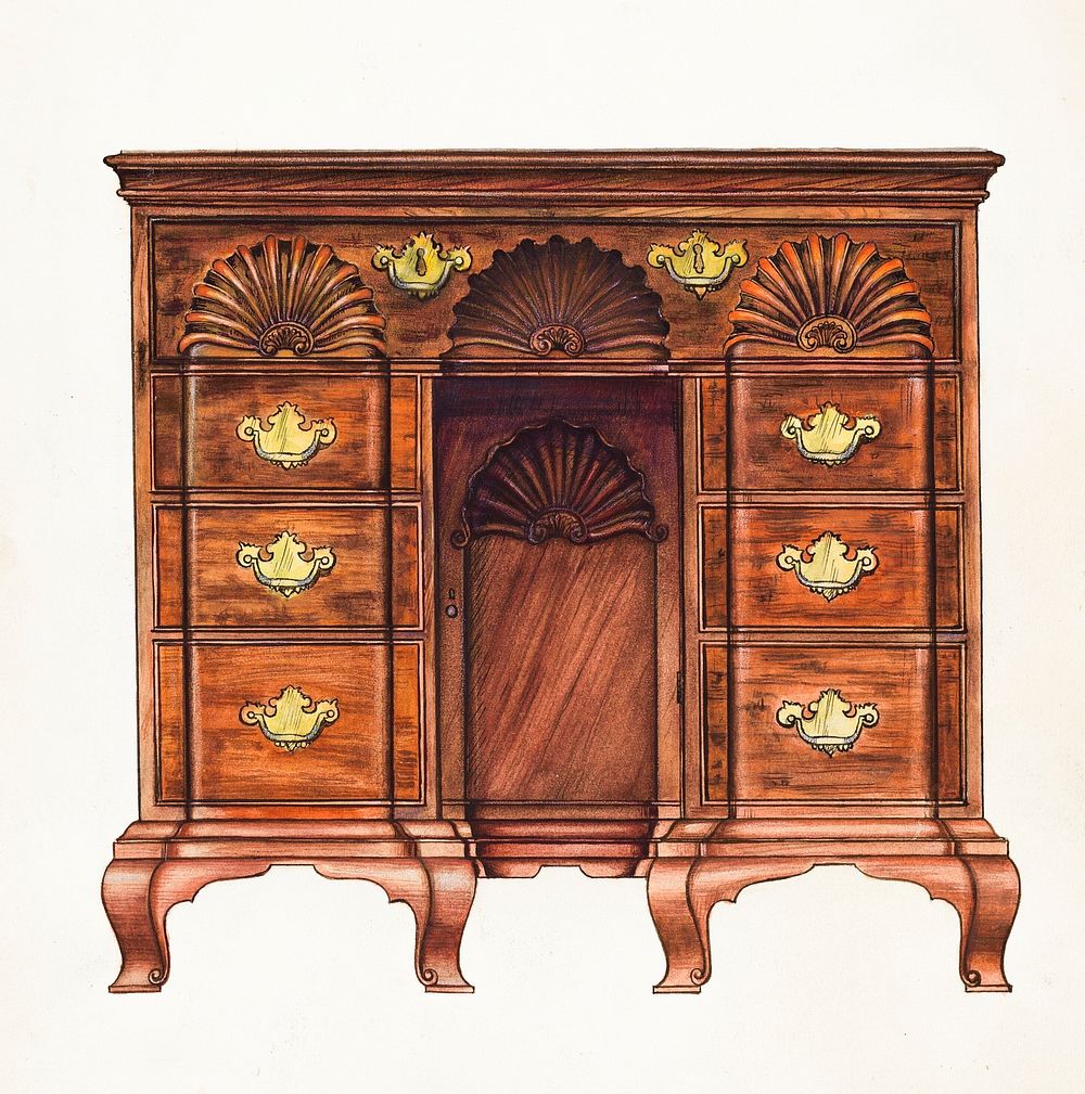 Dressing Table (1936) by Michael Trekur. Original from The National Gallery of Art. Digitally enhanced by rawpixel.