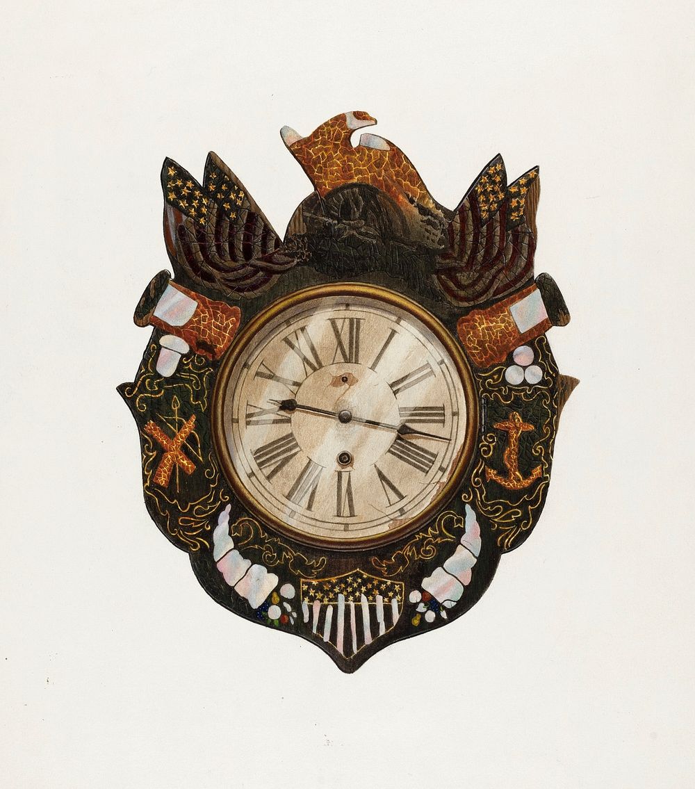 Eight Day Marine Clock (ca.1938) by Edward L Loper. Original from The National Gallery of Art. Digitally enhanced by…