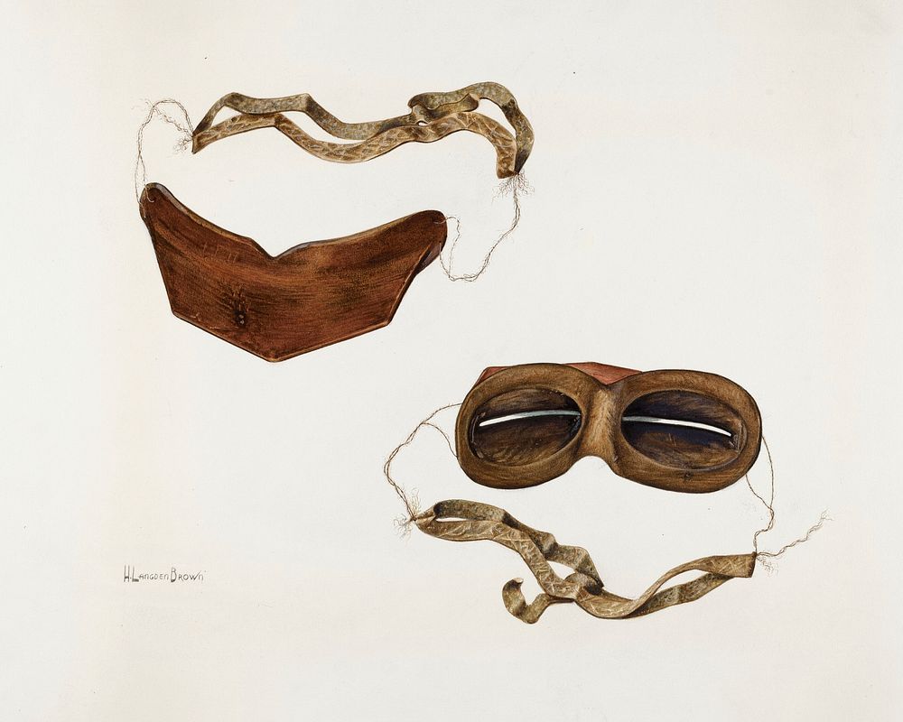 Eye Shades (ca. 1937) by H. Langden Brown. Original from The National Gallery of Art. Digitally enhanced by rawpixel.