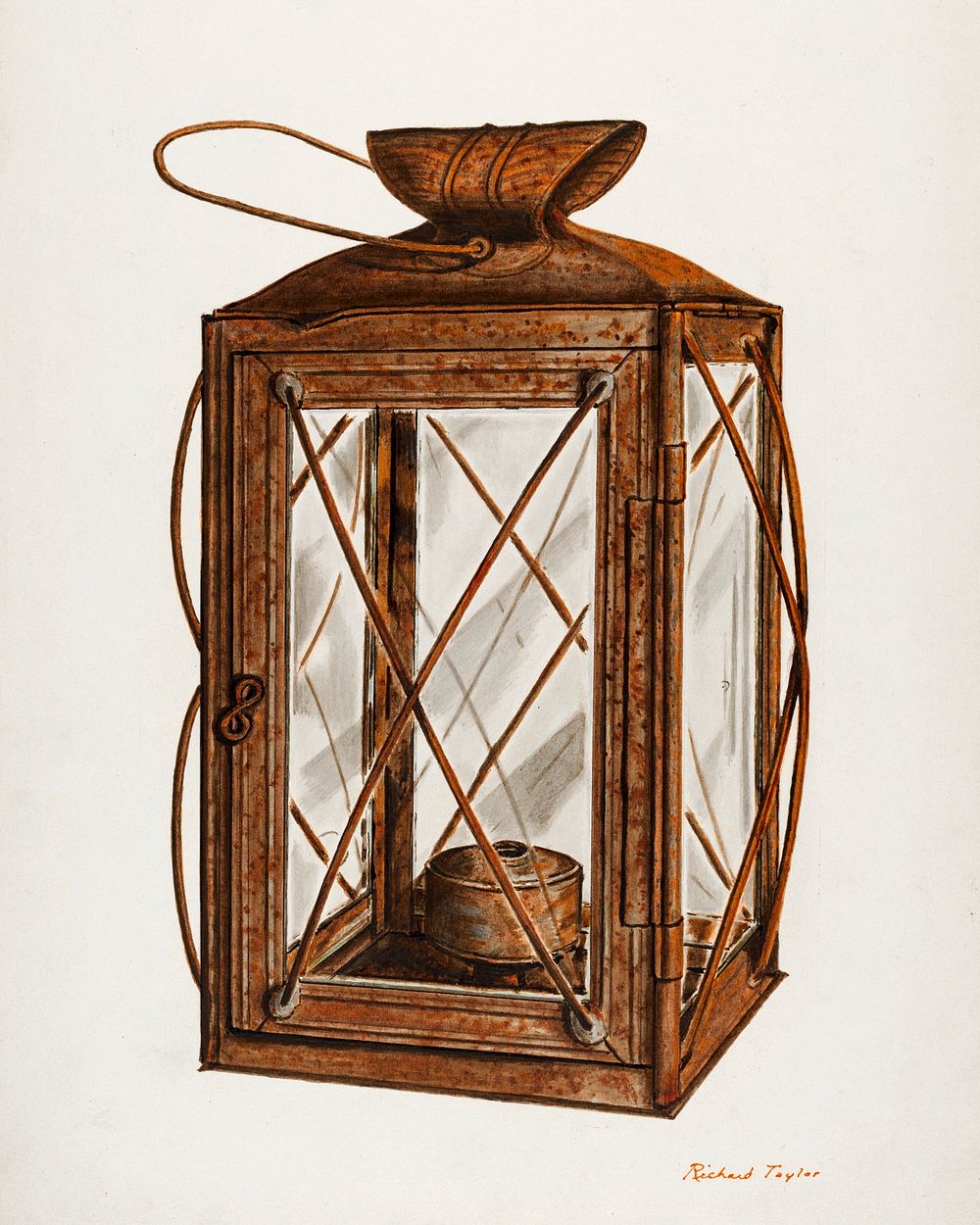 Farm Lantern (ca. 1940) by Richard Taylor. Original from The National Gallery of Art. Digitally enhanced by rawpixel.