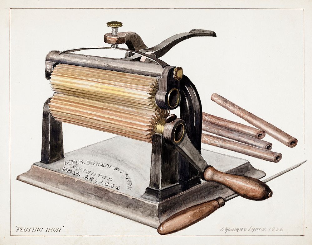 Fluting Iron (1936) by J. Howard Iams. Original from The National Gallery of Art. Digitally enhanced by rawpixel.