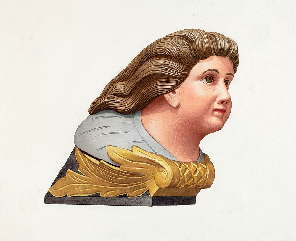 Figurehead from Schooner "Packet" (1935&ndash;1942) by Elizabeth Moutal. Original from The National Gallery of Art.…