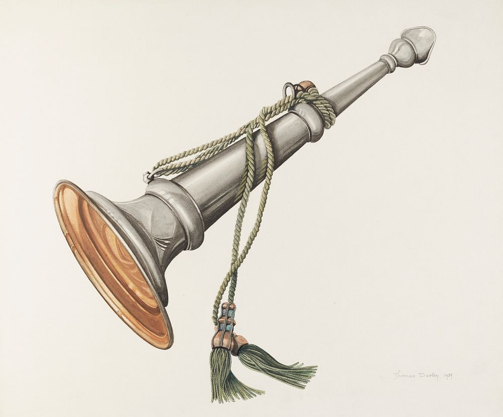 Fire Marshall Trumpet (ca. 1939) by Thomas Dooley. Original from The National Gallery of Art. Digitally enhanced by rawpixel.