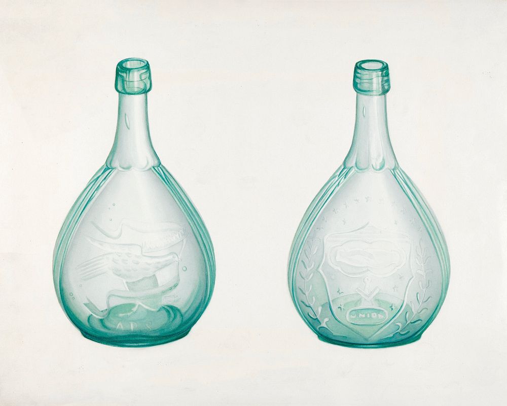 Green Whiskey Bottle (ca. 1941) by Loraine Makimson. Original from The National Gallery of Art. Digitally enhanced by…
