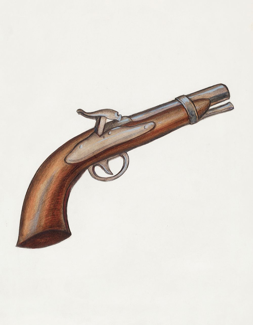 Gun (ca.1936) by Jay Katz. Original from The National Gallery of Art. Digitally enhanced by rawpixel.
