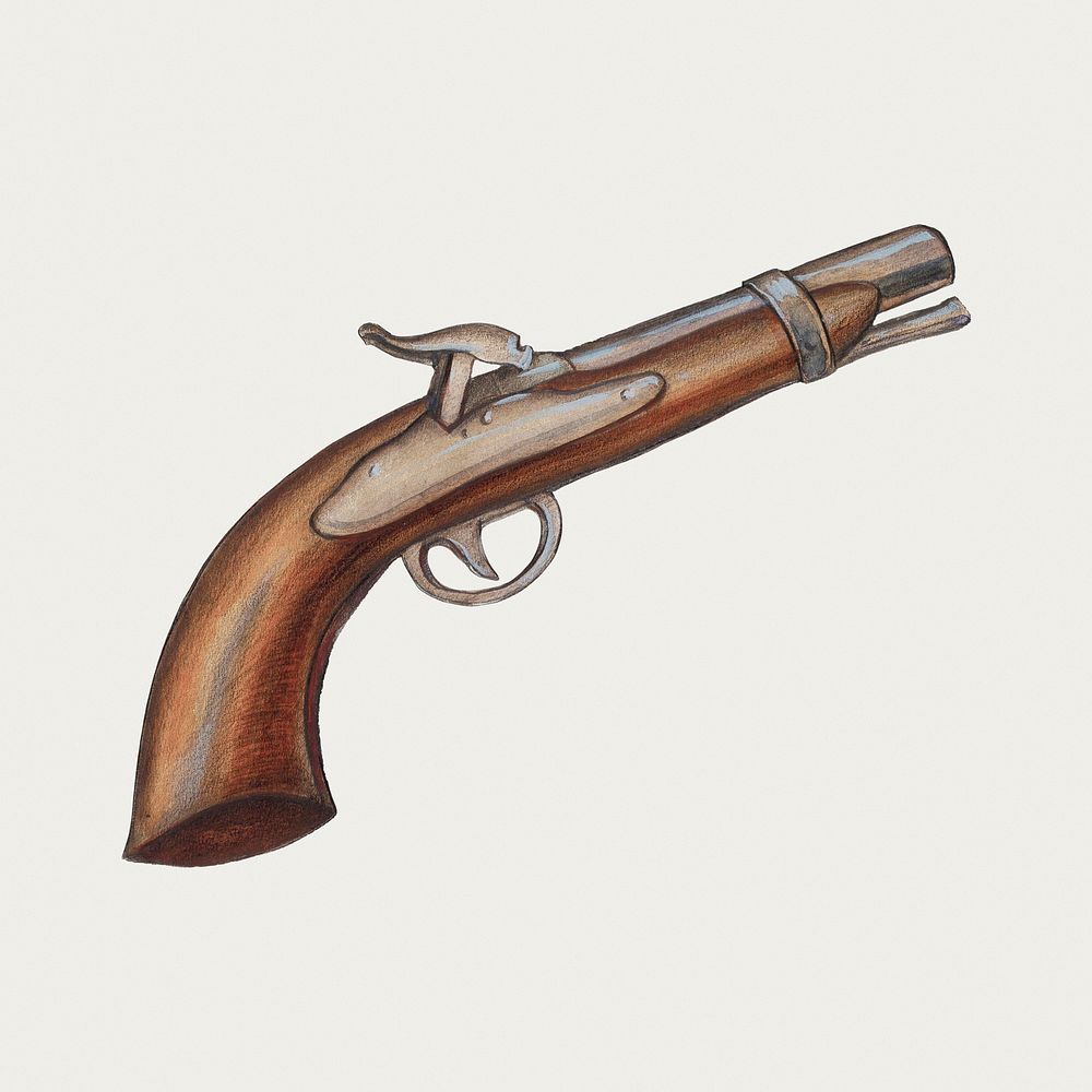Vintage gun psd illustration, remixed from the artwork by Jay Katz