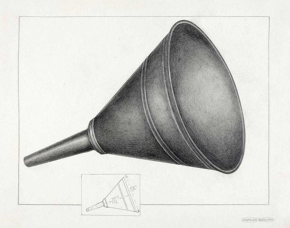 Funnel (ca. 1936) by Charles Garjian. Original from The National Gallery of Art. Digitally enhanced by rawpixel.