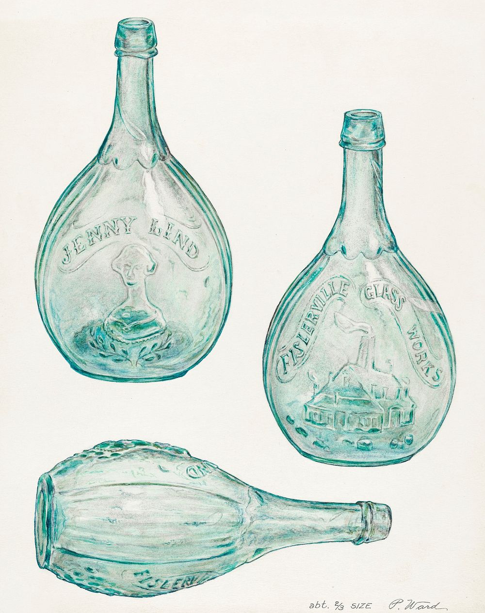 Jenny Lind Bottle (ca.1935) by Paul Ward. Original from The National Gallery of Art. Digitally enhanced by rawpixel.