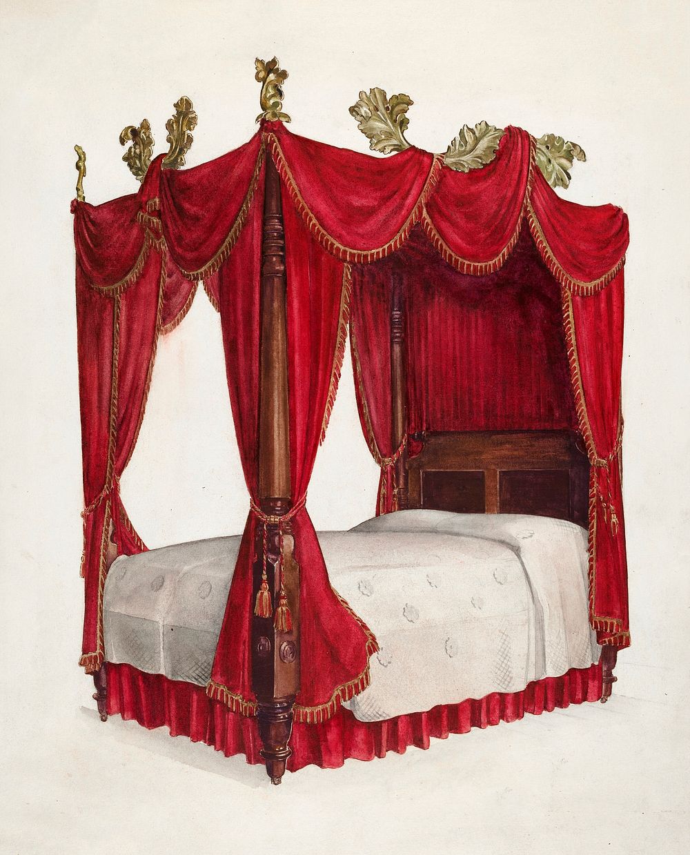 High Post Bed (1936) by Florence Choate. Original from The National Gallery of Art. Digitally enhanced by rawpixel.