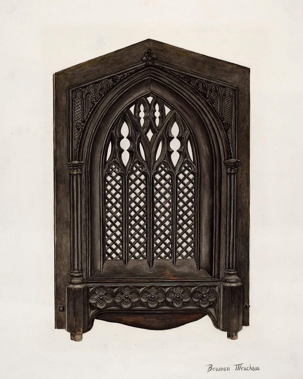 Cast Iron Gate Front (ca. 1941) by Beamon Meacham. Original from The National Gallery of Art. Digitally enhanced by rawpixel.