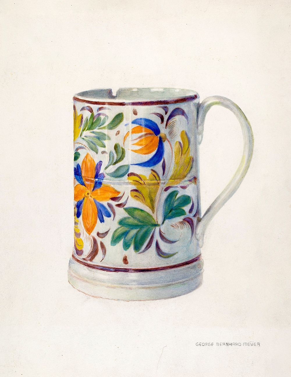 Mug (ca. 1942) by George B.Meyer. Original from The National Gallery of Art. Digitally enhanced by rawpixel.