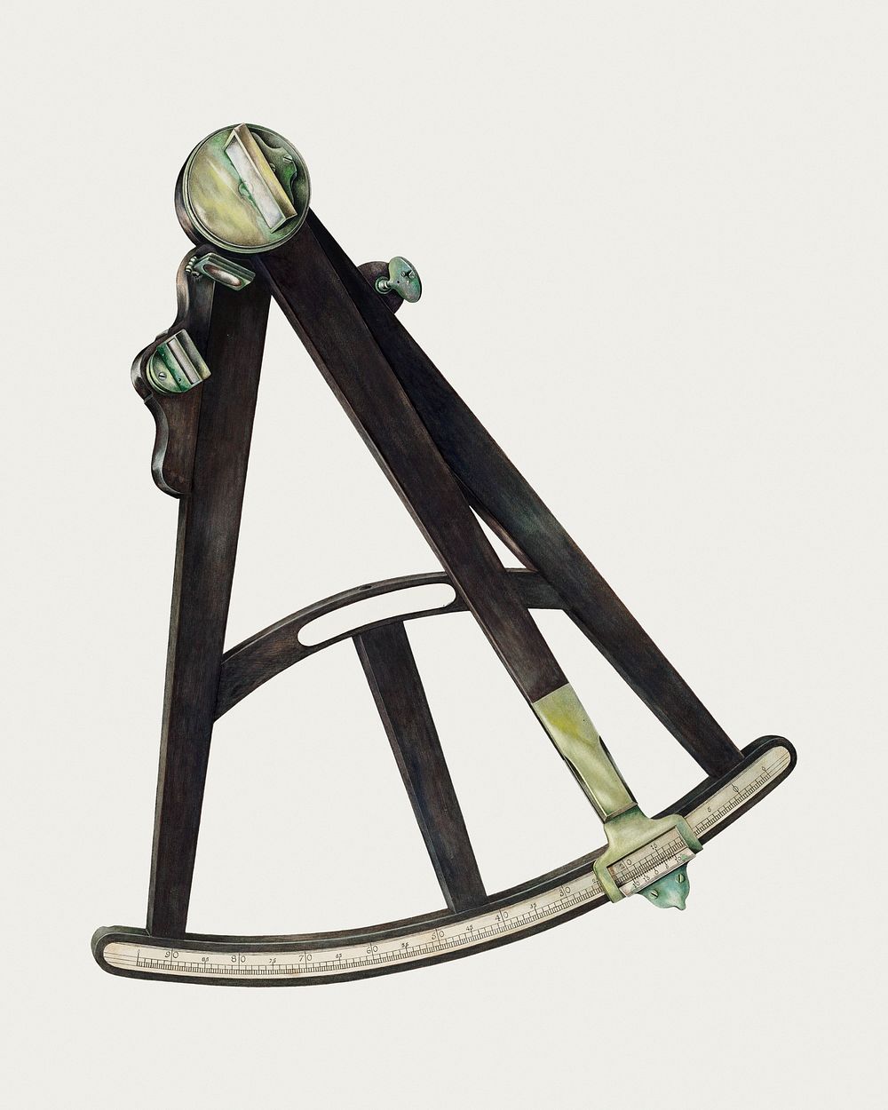 Vintage octant psd illustration, remixed from the artwork by John Thorsen