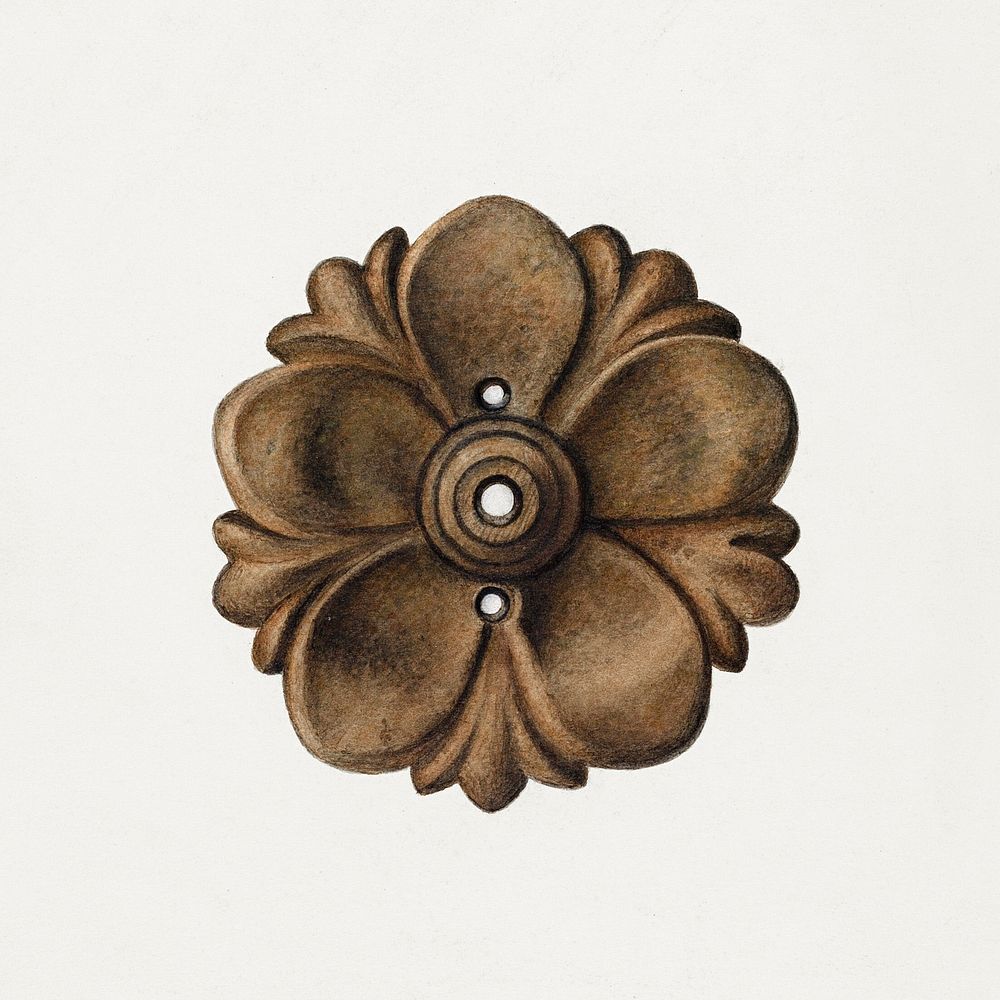 Ornamental Iron Rosette (ca. 1938) by Harvey Thoss. Original from The National Gallery of Art. Digitally enhanced by…
