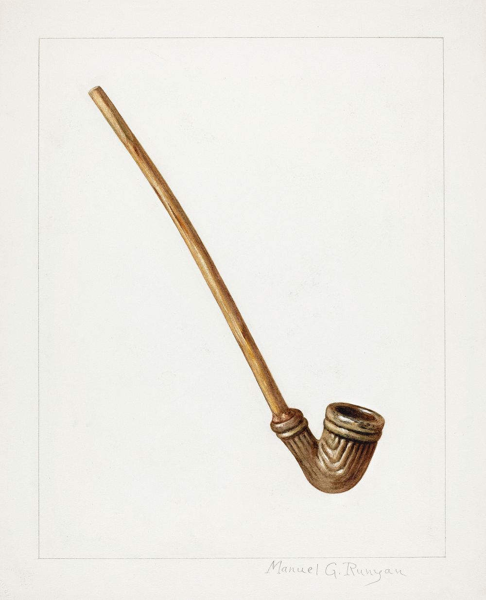 Pipe (ca. 1938) by Manuel G. Runyan. Original from The National Gallery of Art. Digitally enhanced by rawpixel.