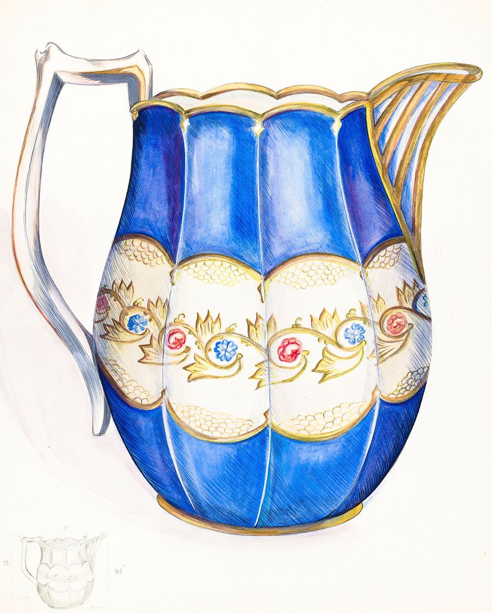 Pitcher (ca. 1937) by Ella Josephine Sterling. Original from The National Gallery of Art. Digitally enhanced by rawpixel.